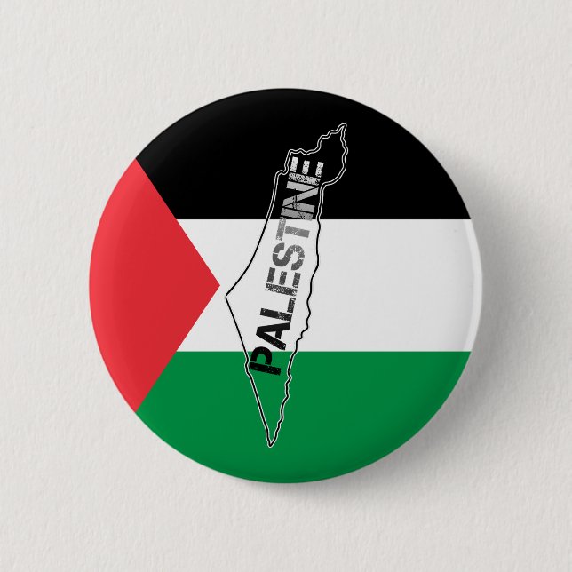 Palästinensische Karte für das freie Palästina auf Button (Vorderseite)
