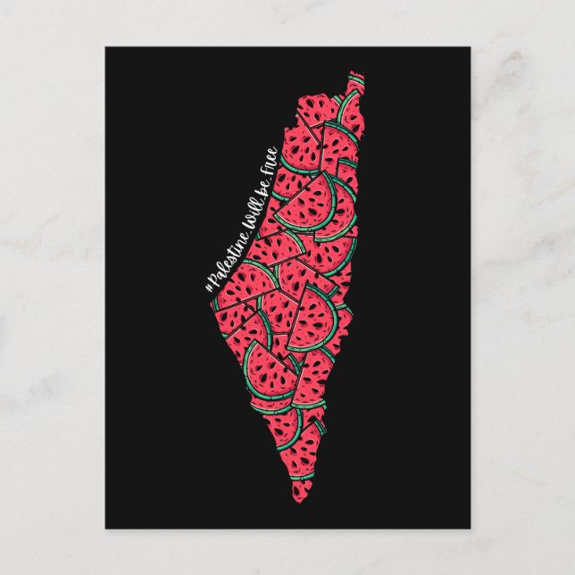 Palästinensische Karte mit Watermelonen | freie Pa (Vorderseite)