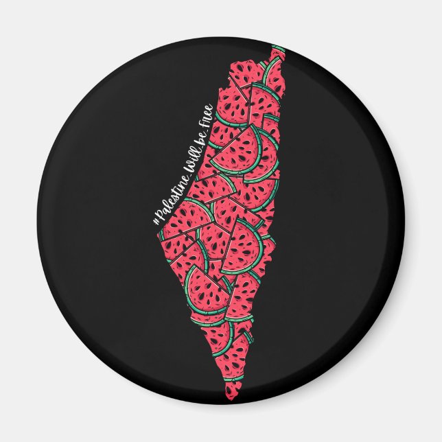 Palästinensische Karte mit Watermelonen | freie Pa Magnet (Vorne)
