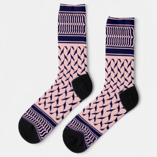 palästinensische Kuffiya ROSA und dunkelblau Socken