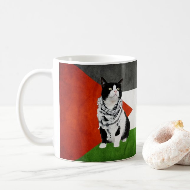 Palästinensische Kufiya mit palästinensischer Flag Kaffeetasse (Mit Donut)
