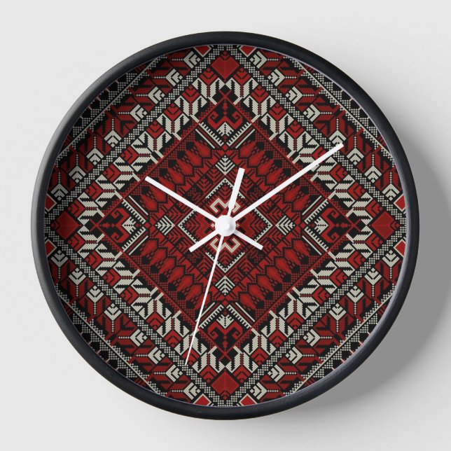 Palästinensische Mauer-Uhr - Boho palästinensische Uhr (Vorderseite)