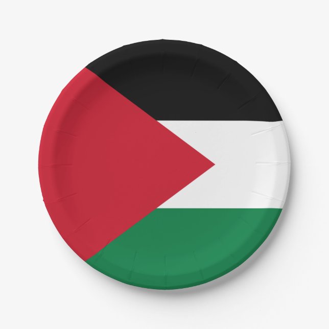 Palästinensische (palästinensische) Flagge Pappteller (Vorderseite)