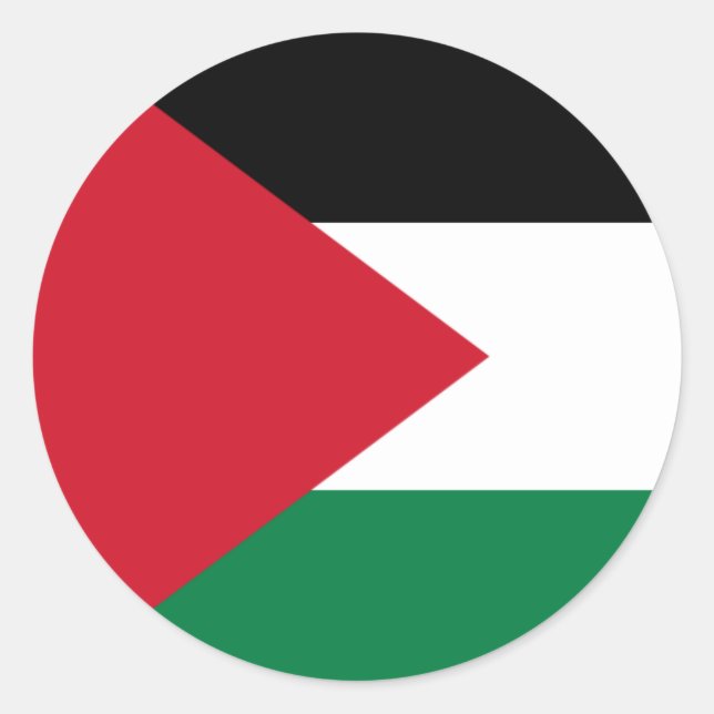 Palästinensische (palästinensische) Flagge Runder Aufkleber (Vorderseite)