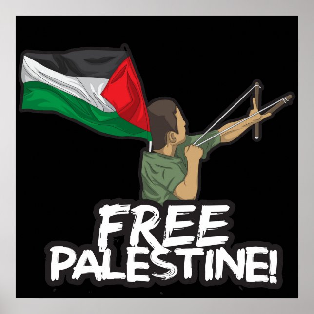 Palästinensische Residenzstadt unter der Flagge ei Poster (Vorne)