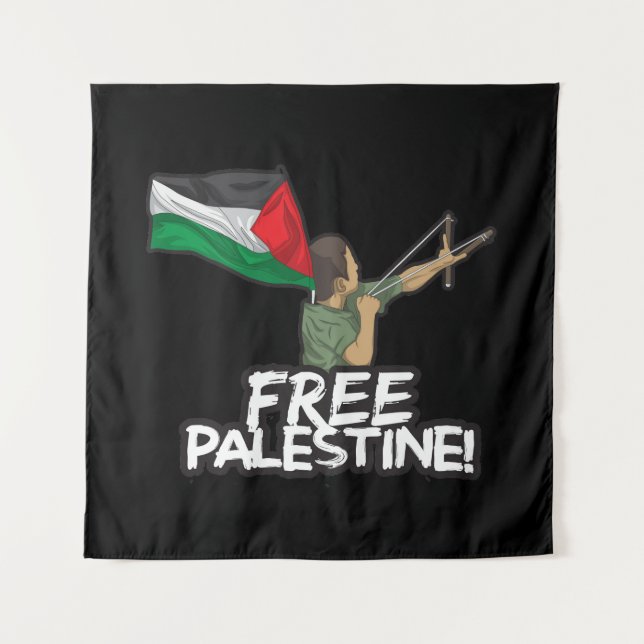 Palästinensische Residenzstadt unter der Flagge ei Wandteppich (Vorderseite)