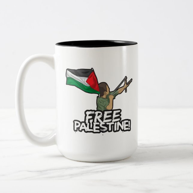 Palästinensische Residenzstadt unter der Flagge ei Zweifarbige Tasse (Links)