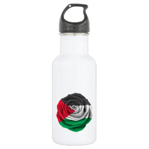 Palästinensische Rosen-Flagge Edelstahlflasche