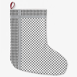 Palästinensische Schwarz-Weiß-Keffiyeh-Strumpfhose Großer Weihnachtsstrumpf