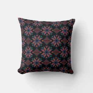 Palästinensische Stickerei Design 4 Pillow Black Kissen