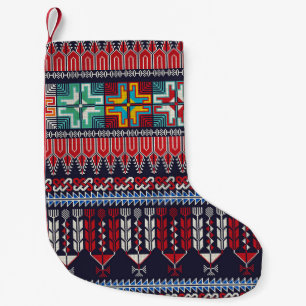 Palästinensische Stickerei Motif Muster. Kleiner Weihnachtsstrumpf
