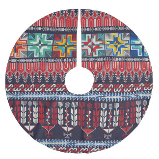 Palästinensische Stickerei Motif Muster. Polyester Weihnachtsbaumdecke