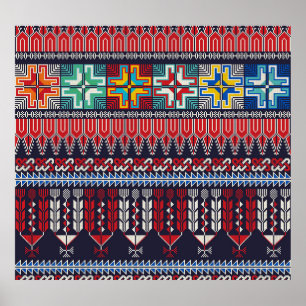 Palästinensische Stickerei Motif Muster. Poster