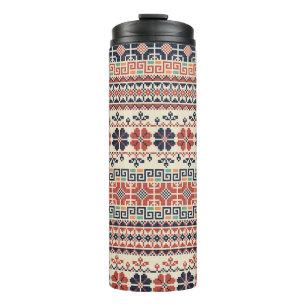 Palästinensische Stickerei Motif: Traditionelle Sc Thermosbecher
