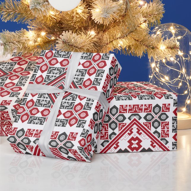 palästinensische Stickerei Muster 2 Geschenkpapier (Feiertage)