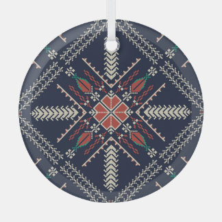 Palästinensische Stickerei: Traditionelles Musterd Ornament Aus Glas
