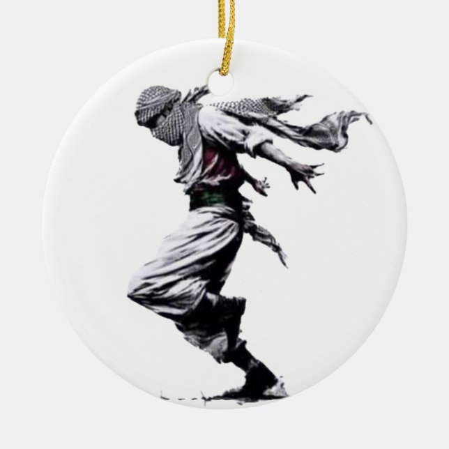 Palästinensische Tanz Dabke Keramik Ornament (Vorne)