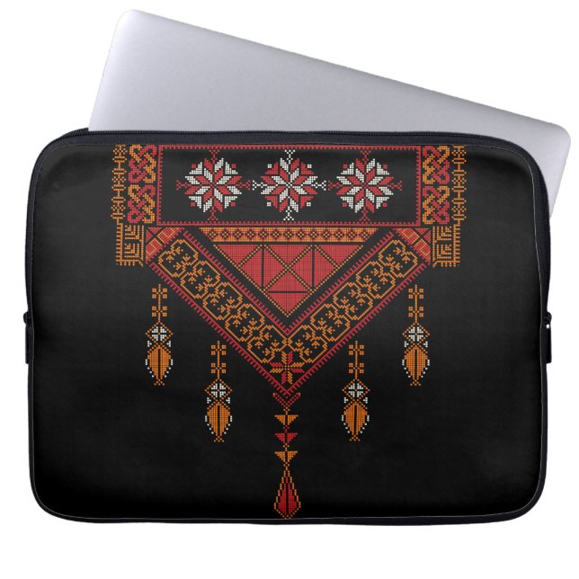 Palästinensische Tatreez Embroidery | Palestine Ar Laptopschutzhülle (Vorderseite)