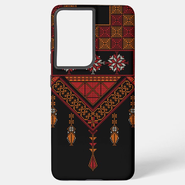 Palästinensische Tatreez Embroidery | Palestine Ar Samsung Galaxy Hülle (Rückseite)