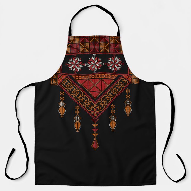 Palästinensische Tatreez Embroidery | Palestine Ar Schürze (Vorderseite)