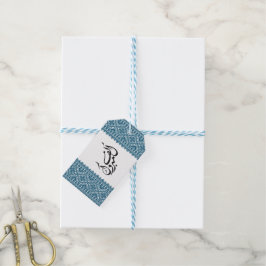 Palästinensische Tatreez Print in blau Geschenkanhänger
