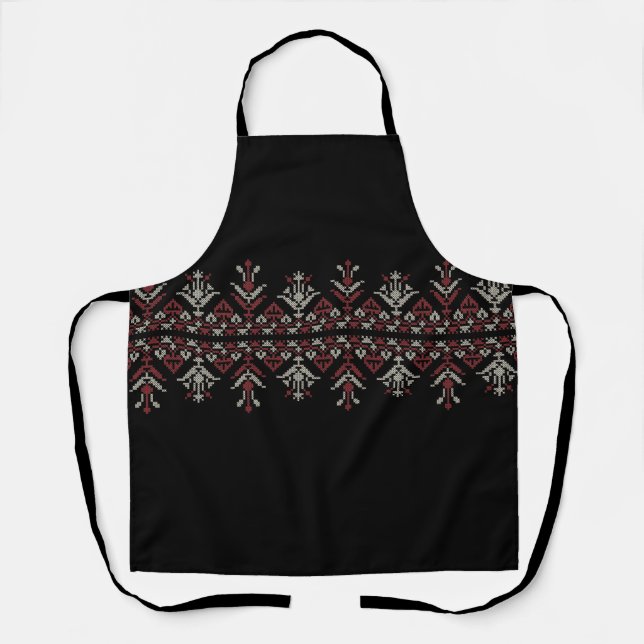 Palästinensische Tatreez-Stickerei #5 Schürze (Vorderseite)