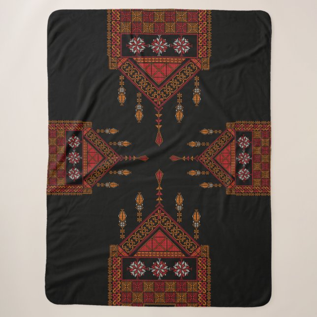 Palästinensische Tatreez Stickerei| Palast Kunst Sherpadecke (Vorderseite)