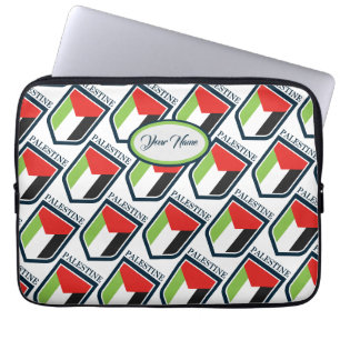 Palästinensische und palästinensische Flagge Maßge Laptopschutzhülle