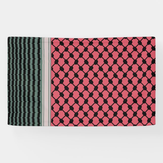 Palästinensische Wassermelone Hatta Keffiyeh Kufiy Banner (Horizontal)
