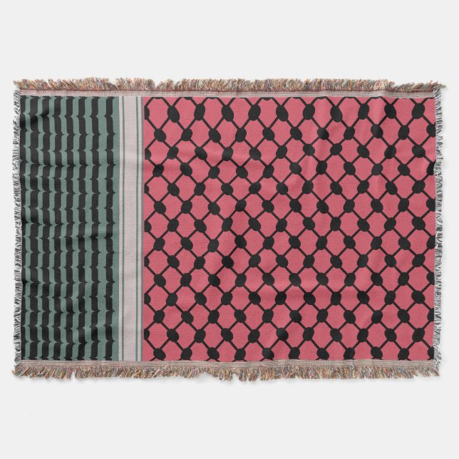 Palästinensische Wassermelone Hatta Keffiyeh Kufiy Decke (Vorderseite)