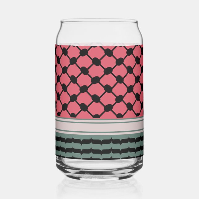 Palästinensische Wassermelone Hatta Keffiyeh Kufiy Dosenglas (Vorderseite)