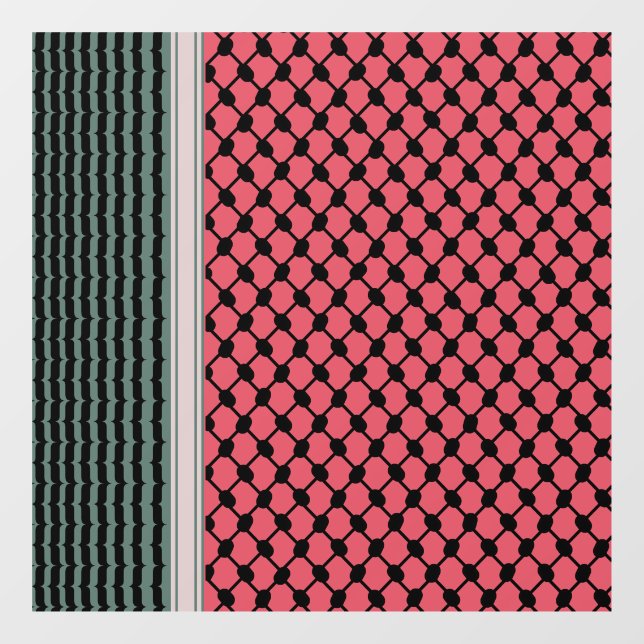 Palästinensische Wassermelone Hatta Keffiyeh Kufiy Fensteraufkleber (Blatt)