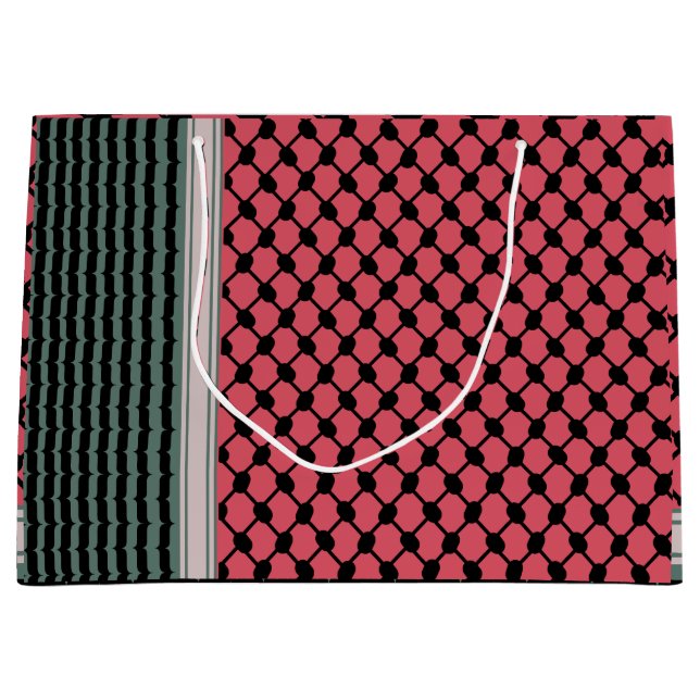 Palästinensische Wassermelone Hatta Keffiyeh Kufiy Große Geschenktüte (Vorderseite)