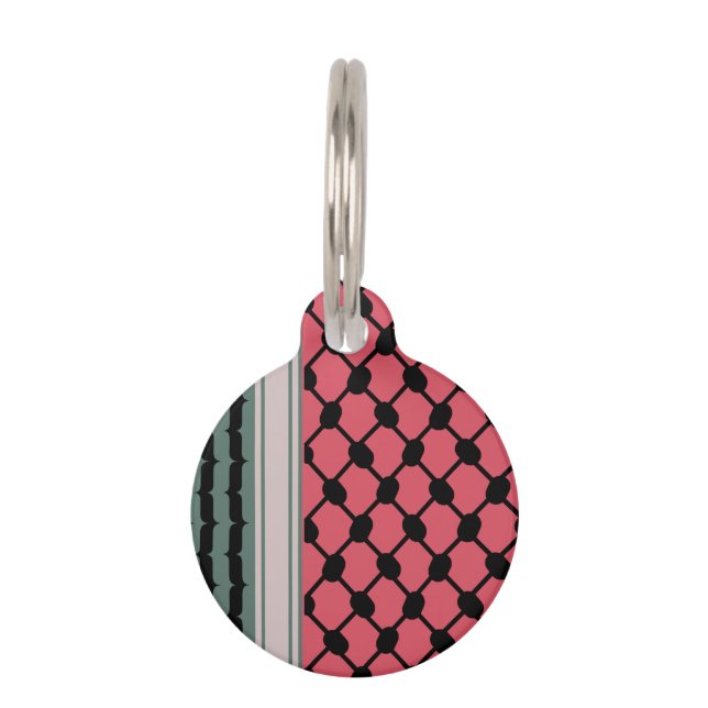 Palästinensische Wassermelone Hatta Keffiyeh Kufiy Haustiermarke (Vorderseite)