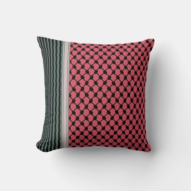 Palästinensische Wassermelone Hatta Keffiyeh Kufiy Kissen (Vorderseite)