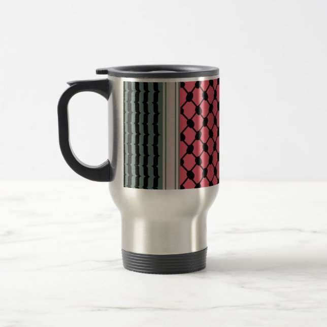 Palästinensische Wassermelone Hatta Keffiyeh Kufiy Reisebecher (Links)