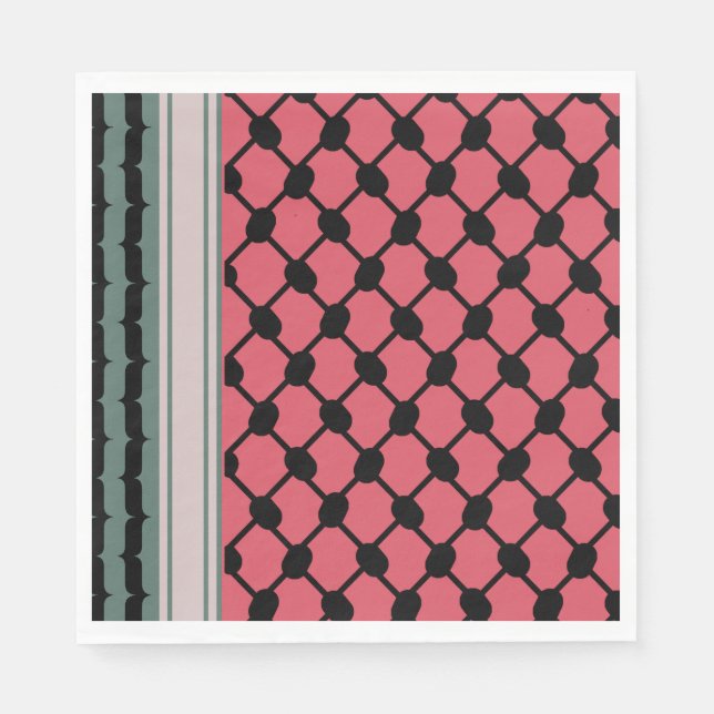 Palästinensische Wassermelone Hatta Keffiyeh Kufiy Serviette (Vorderseite)