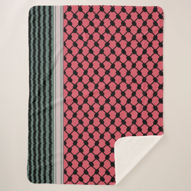 Palästinensische Wassermelone Hatta Keffiyeh Kufiy Sherpadecke (Vorderseite)