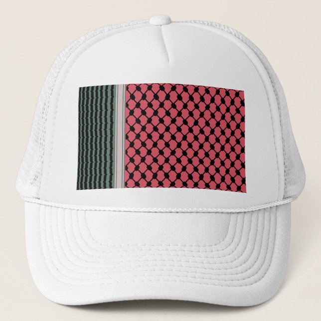 Palästinensische Wassermelone Hatta Keffiyeh Kufiy Truckerkappe (Vorderseite)