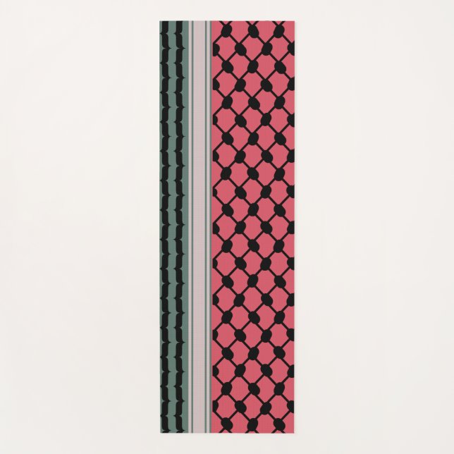 Palästinensische Wassermelone Hatta Keffiyeh Kufiy Yogamatte (Vorderseite)
