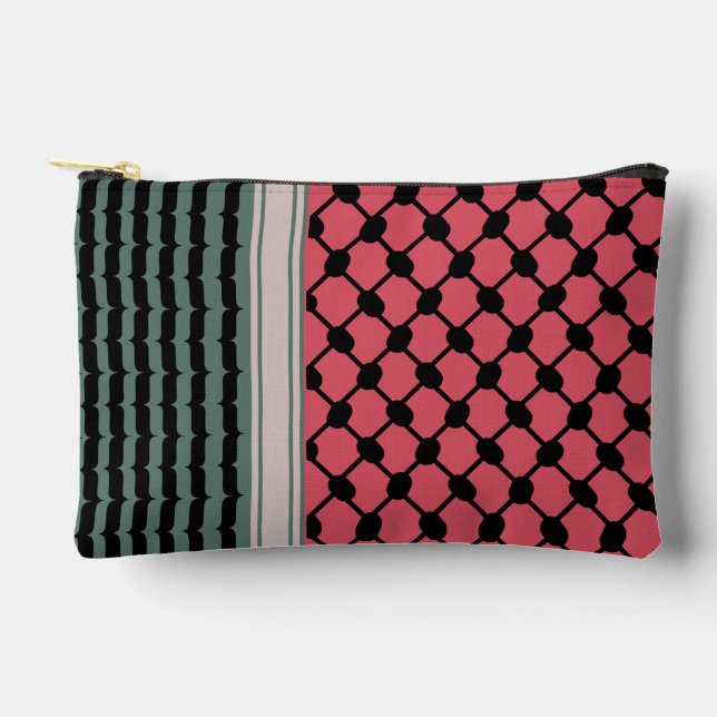 Palästinensische Wassermelone Hatta Keffiyeh Kufiy Zubehörtasche (Vorderseite)