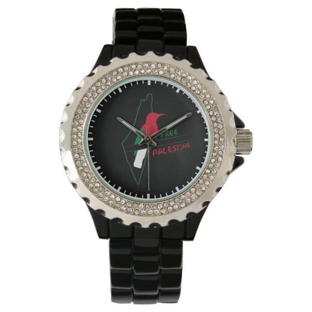 Palästinensischer Flaggenvogel Armbanduhr (Vorderseite)