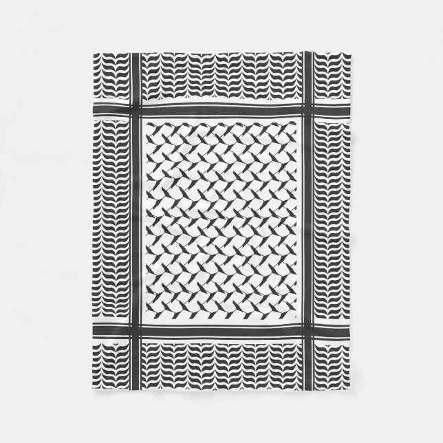 Palästinensischer Kuffiya schwarz-weiß Fleecedecke (Vorderseite)