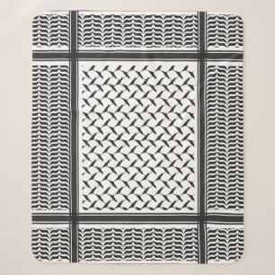 Palästinensischer Kuffiya schwarz-weiß Sherpadecke