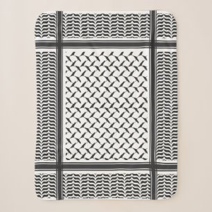 Palästinensischer Kuffiya schwarz-weiß Sherpadecke