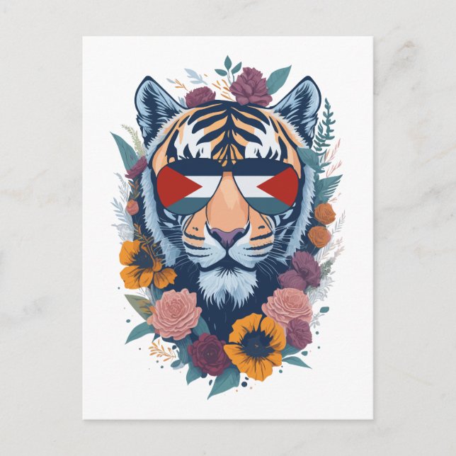 Palästinensischer Tiger - Palästina-FLAG Postkarte (Vorderseite)