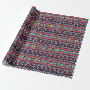 Palästinensisches Stickereimotiv-Muster. Geschenkpapier