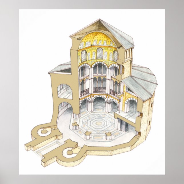 Palatenkapelle. Aachen. Deutschland Poster (Vorne)
