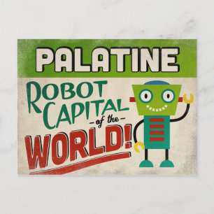 Palatine Illinois Roboter - Lustiges Vintage Postkarte