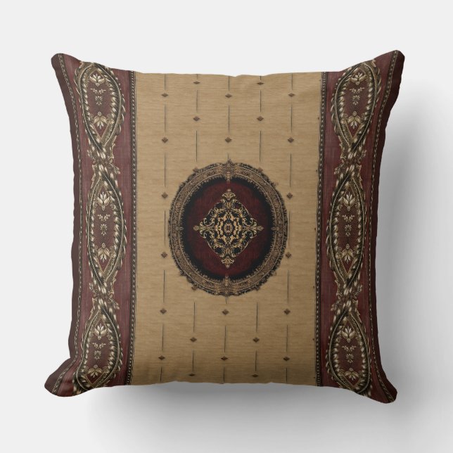 Palatio Elegance Rot und Gold Keuchkissen Kissen (Vorderseite)